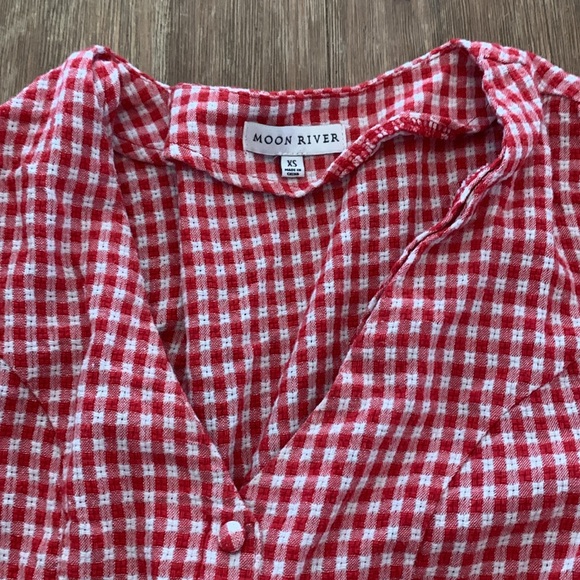 Cotton Plaid Short Sleeve A Line Summer Dress - Picture 4 of 9